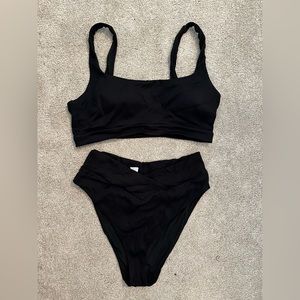 Aerie Ribbed Crossover Scoop Top Bikini Set